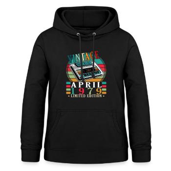 Avril 1979 45e anniversaire 45 ans cadeau - Sweat à capuche Femme - noir - Devant - AI Model Female 172 light (172cm)