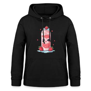 Himbeeren Kawaii Anime Milchshake Spaß - Frauen Hoodie - Schwarz - Vorne - AI Model Female 172 light (172cm)