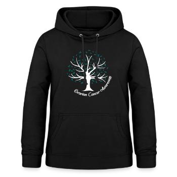 Krebs-Bewusstseins-Shirt, Eierstockkrebs-Bewusstsein - Frauen Hoodie - Schwarz - Vorne - AI Model Female 172 light (172cm)