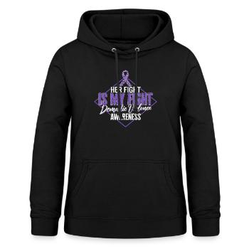 Shirt zur Aufklärung über häusliche Gewalt, ihr Kampf ist - Frauen Hoodie - Schwarz - Vorne - AI Model Female 172 light (172cm)