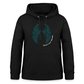 Krebs-Bewusstseins-Shirt, Eierstockkrebs-Bewusstsein - Frauen Hoodie - Schwarz - Vorne - AI Model Female 172 light (172cm)
