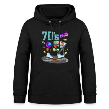 70er Jahre Vintage Auto Vignette Männer oder Frauen - Frauen Hoodie - Schwarz - Vorne - AI Model Female 172 light (172cm)