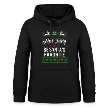 Le plus susceptible d’être la chemise préférée du Père Noël, Femmes - Sweat à capuche Femme - noir - Devant - AI Model Female 172 light (172cm)