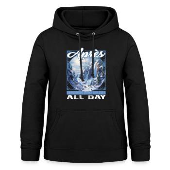 Après toute la journée Chutes de neige Cascade Ski Cascades - Sweat à capuche Femme - noir - Devant - AI Model Female 172 light (172cm)