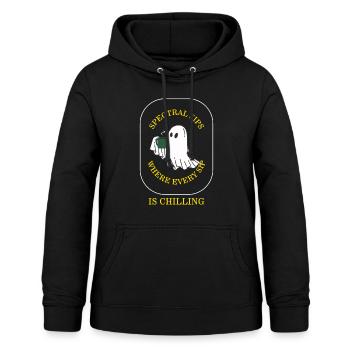 Halloween-Shirt, gespenstische Schlucke, wo jeder Schluck ist - Frauen Hoodie - Schwarz - Vorne - AI Model Female 172 light (172cm)
