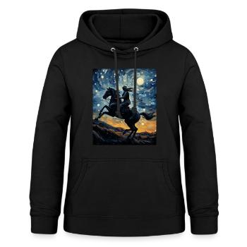Reiten Sternennachthemd Majestätischer Galopp - Frauen Hoodie - Schwarz - Vorne - AI Model Female 172 light (172cm)