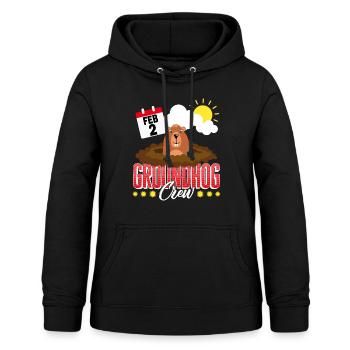 Und täglich grüßt das Murmeltier, und täglich grüßt das Murmeltier, das den Frühling vorhersagt - Frauen Hoodie - Schwarz - Vorne - AI Model Female 172 light (172cm)