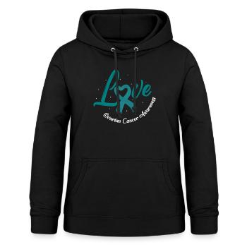 Krebs-Bewusstseins-Shirt, Eierstockkrebs-Bewusstsein - Frauen Hoodie - Schwarz - Vorne - AI Model Female 172 light (172cm)