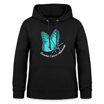 Krebs-Bewusstseins-Shirt, Eierstockkrebs-Bewusstsein - Frauen Hoodie - Schwarz - Vorne - AI Model Female 172 light (172cm)