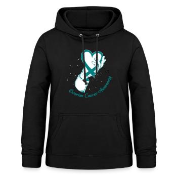 Krebs-Bewusstseins-Shirt, Eierstockkrebs-Bewusstsein - Frauen Hoodie - Schwarz - Vorne - AI Model Female 172 light (172cm)
