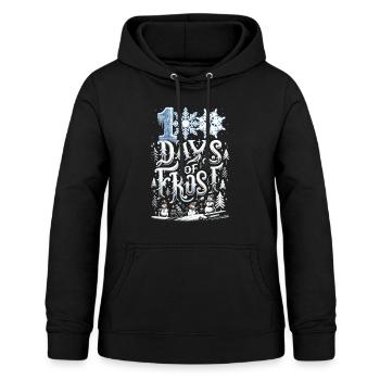 Schulhemd, 100 Tage Frost funkelnd - Frauen Hoodie - Schwarz - Vorne - AI Model Female 172 light (172cm)