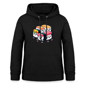 Kawaii Sushi - Sweat à capuche Femme - noir - Devant - AI Model Female 172 light (172cm)