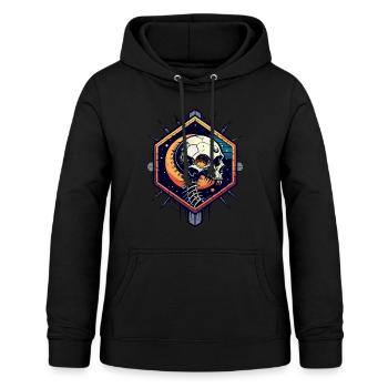 Crâne d’étoile // Espace Totenkopf // Univers FS0020 - Sweat à capuche Femme - noir - Devant - AI Model Female 172 light (172cm)