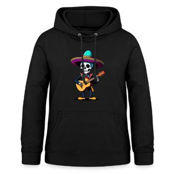 Mexican Mariachi Skeleton Guitarist Fiesta - Women's Hoodie - black - Front - AI Model Female 172 light (172cm)
