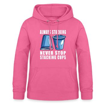 Empilage de gobelets Speed Stacker - Sweat à capuche Femme - rose - Devant - AI Model Female 172 light (172cm)