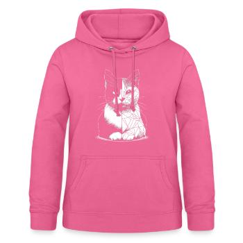 Geometrische polygonale Katze - Frauen Hoodie - Pink - Vorne - AI Model Female 172 light (172cm)