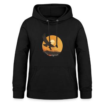 Majestätischer Adler Im Sonnenuntergang - Frauen Hoodie - Schwarz - Vorne - AI Model Female 172 light (172cm)