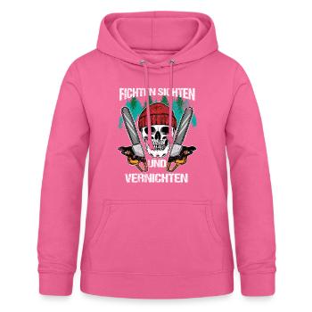 Fichten Sichten Vernichten Baumfäller Holzfäller - Frauen Hoodie - Pink - Vorne - AI Model Female 172 light (172cm)