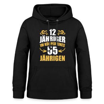 Geburtstagsgeschenk 55 Jahre Geburtstagskind - Frauen Hoodie - Schwarz - Vorne - AI Model Female 172 light (172cm)