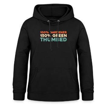 Jardinier amateur jardin - Sweat à capuche Femme - noir - Devant - AI Model Female 172 light (172cm)