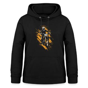 Dirt Bike et Moto Motocross - Sweat à capuche Femme - noir - Devant - AI Model Female 172 light (172cm)
