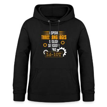 Support technique du service d’assistance - Sweat à capuche Femme - noir - Devant - AI Model Female 172 light (172cm)