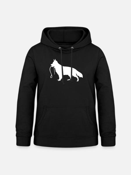 Shepherd Dog Leash German Shepherd - Frauen Hoodie - Schwarz