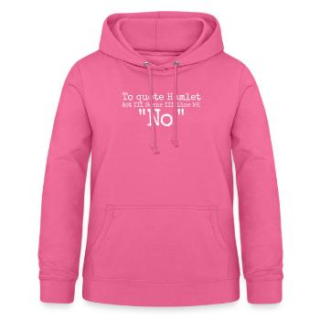 Hamlet-Zitat Kein lustiger Shakespeare - Frauen Hoodie - Pink - Vorne - AI Model Female 172 light (172cm)