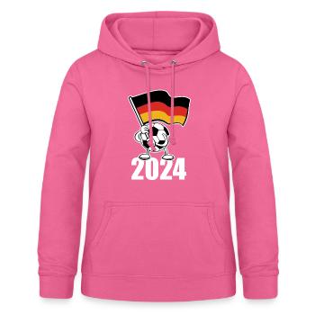Sommermärchen, Ball mit Deutschland Fahne 2024 - Frauen Hoodie - Pink - Vorne - AI Model Female 172 light (172cm)