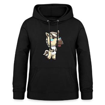 Fjordpferd Kawaii Emoticon - Frauen Hoodie - Schwarz - Vorne - AI Model Female 172 light (172cm)