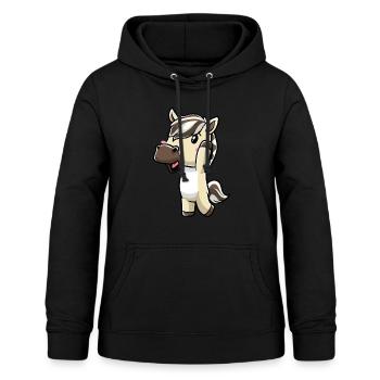 Fjordpferd Kawaii Emoticon - Frauen Hoodie - Schwarz - Vorne - AI Model Female 172 light (172cm)