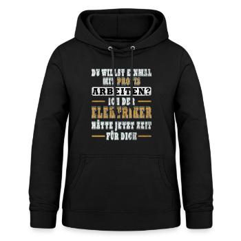 Elektriker Einmal mit Profis Arbeiten Elektro - Frauen Hoodie - Schwarz - Vorne - AI Model Female 172 light (172cm)