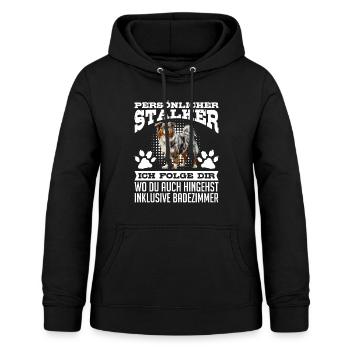 Australian Shepherd PERSÖNLICHER STALKER Lustiges - Frauen Hoodie - Schwarz - Vorne - AI Model Female 172 light (172cm)
