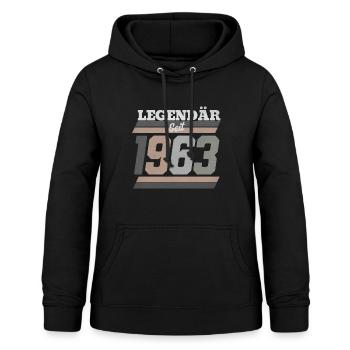 1963 - Frauen Hoodie - Schwarz - Vorne - AI Model Female 172 light (172cm)