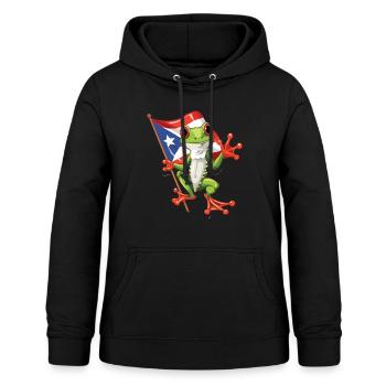 Coqui Frosch Symbol Taino Boricua Puerto - Frauen Hoodie - Schwarz - Vorne - AI Model Female 172 light (172cm)