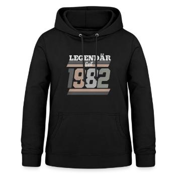 Legendär seit 1982 - Frauen Hoodie - Schwarz - Vorne - AI Model Female 172 light (172cm)