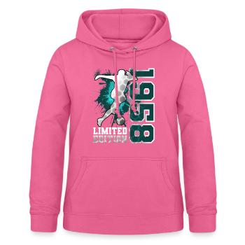 1958 Geboren Fußball Limited Edition Geburtstag - Frauen Hoodie - Pink - Vorne - AI Model Female 172 light (172cm)