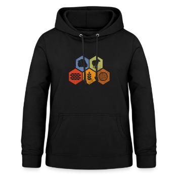 Brettspiel - Frauen Hoodie - Schwarz - Vorne - AI Model Female 172 light (172cm)
