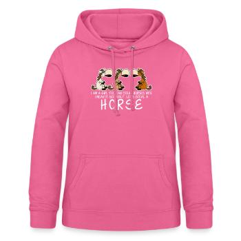 Rubare Equitazione Haflinger - Felpa con cappuccio da donna - rosa - Fronte - AI Model Female 172 light (172cm)