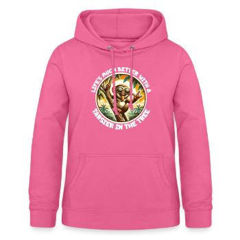 Koboldmaki Spruch - Frauen Hoodie - Pink - Vorne - AI Model Female 172 light (172cm)
