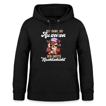 Ich Darf So Aussehen Ich Hatte Nachtschicht Eule - Frauen Hoodie - Schwarz - Vorne - AI Model Female 172 light (172cm)