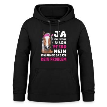 Ja ich rieche nach Pferd | Haflinger Pferdemädchen - Frauen Hoodie - Schwarz - Vorne - AI Model Female 172 light (172cm)