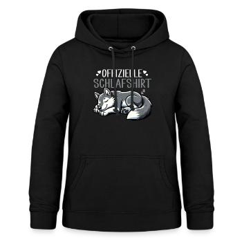Official Sleeping Shirt She-Wolf Funny Wolf - Women's Hoodie - black - Front - AI Model Female 172 light (172cm)