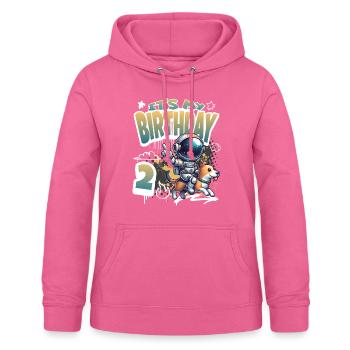 Astronaut 2. Geburtstag Weltall Hund Lustig - Frauen Hoodie - Pink - Vorne - AI Model Female 172 light (172cm)
