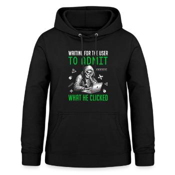 Analyste en cybersécurité Funny Cybersecurity - Sweat à capuche Femme - noir - Devant - AI Model Female 172 light (172cm)