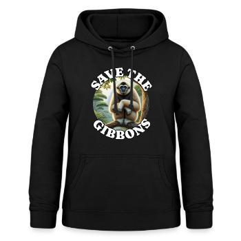 Crested gibbon - Women's Hoodie - black - Front - AI Model Female 172 light (172cm)