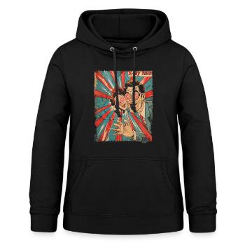 1950er Cartoon – Lustiges Röntgenblick-Paar - Frauen Hoodie - Schwarz - Vorne - AI Model Female 172 light (172cm)
