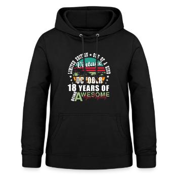 18. Geburtstag 18 Jahre Oktober 2006 - Frauen Hoodie - Schwarz - Vorne - AI Model Female 172 light (172cm)