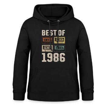 Best Of 1986 Geburtstag Kassette - Frauen Hoodie - Schwarz - Vorne - AI Model Female 172 light (172cm)