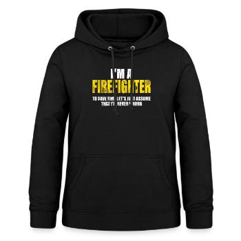 Pompier Drôle Profession Collègues Cadeau - Sweat à capuche Femme - noir - Devant - AI Model Female 172 light (172cm)